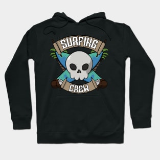 Surfing crew Jolly Roger pirate flag Hoodie